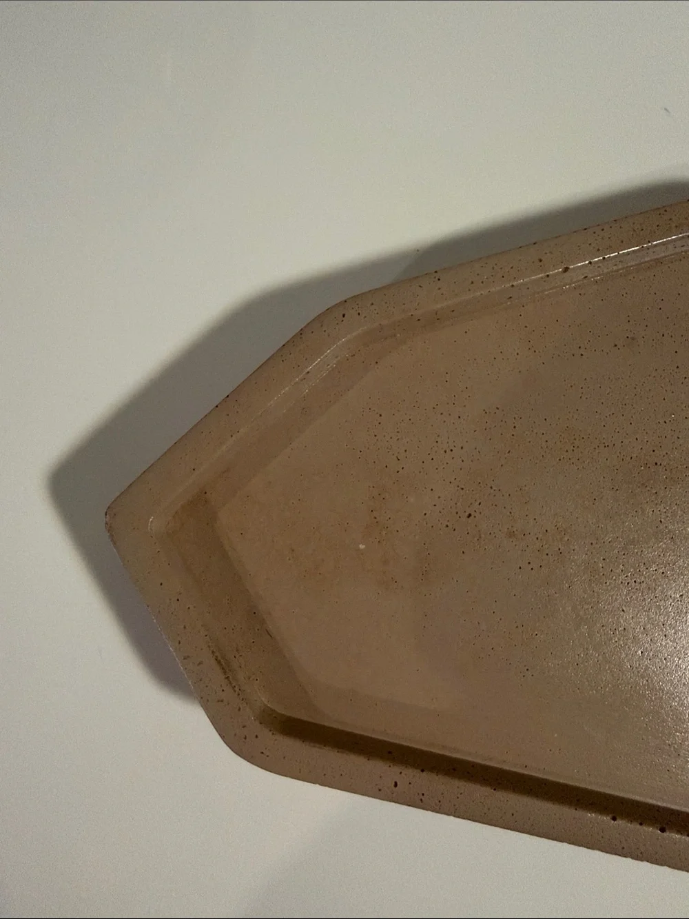 Neutral Taupe Geometric Bath Tray - Unbranded
